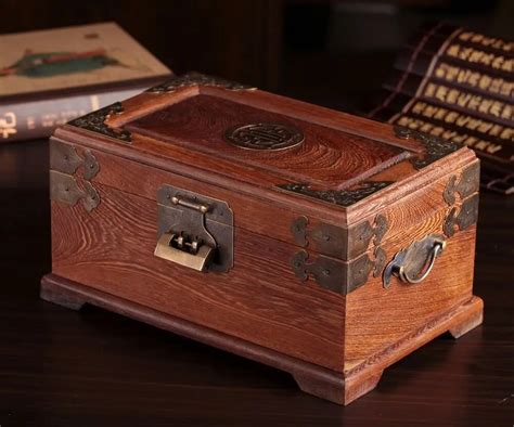 antique asian metal covered wood box|Pre .